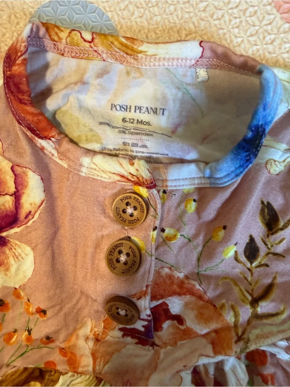 Posh Peanut Mauve Floral Long-Sleeve Peplum Top